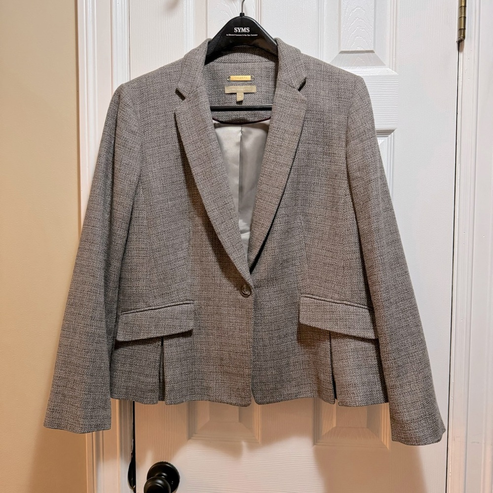 Talbots Pleated Tweed Suit Jacket Blazer size 14